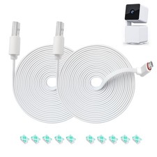 2 PCS White 10Ft Micro USB 90 Degree Extension Cord Fits Wyze Cam Pan V3