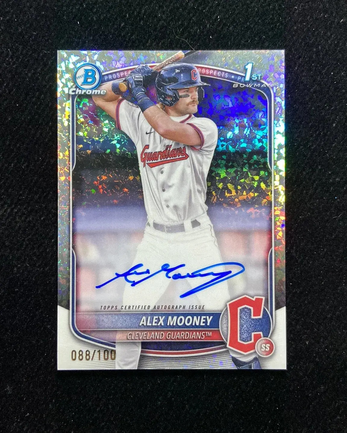 2025 Bowman Chrome Prospects Alex Mooney Auto Mini Diamond 088/100 1ST OC66