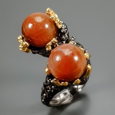 Gemstone Natural Rutilated Quartz Ring 925 Sterling Silver Size 7 /R432038