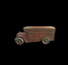 Antique A.C. Williams Cast Iron Moving Storage Toy Truck - 1930 Original Paint