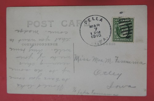 ANTIQUE VTG POSTCARD-LOG CABIN-PELLA IOWA - Picture 2 of 2