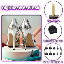 Heel Tips Replacement, 10 Pairs High Heel Repair Kit with U/Cap Style, 2.4mm ...