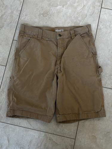 Carhartt Men's Relaxed Fit Brown Canvas Work Shorts Size 32