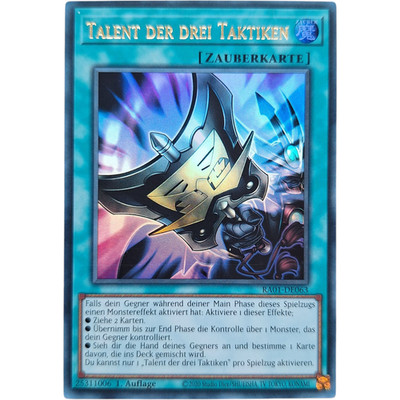 YuGiOh Talent der drei Taktiken Ultra Rare Near Mint RA01-DE063 Deutsch