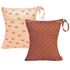 ALVA ALVABABY 2pk Cloth Diaper Wet Dry Bags Waterproof Reusable Two Zipper