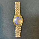Vintage Timex President Watch Blue Dial Fluted Bezel Day Date Oct 1994 RUNNING