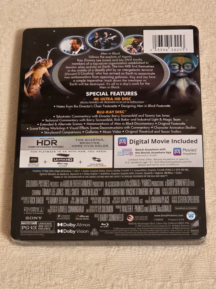 MEN IN BLACK 25th ANNIVERSARY EDITION STEELBOOK 4K ULTRA HD + BLU-RAY + DIGITAL - Imagem 2 de 2