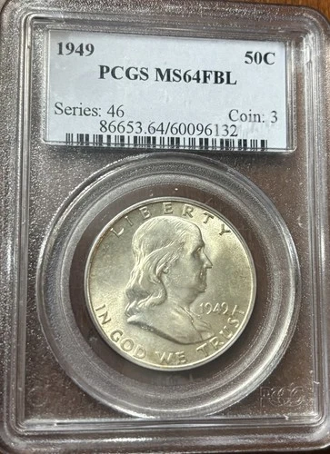 1949 Franklin Half Dollar "PCGS MS64 FBL"