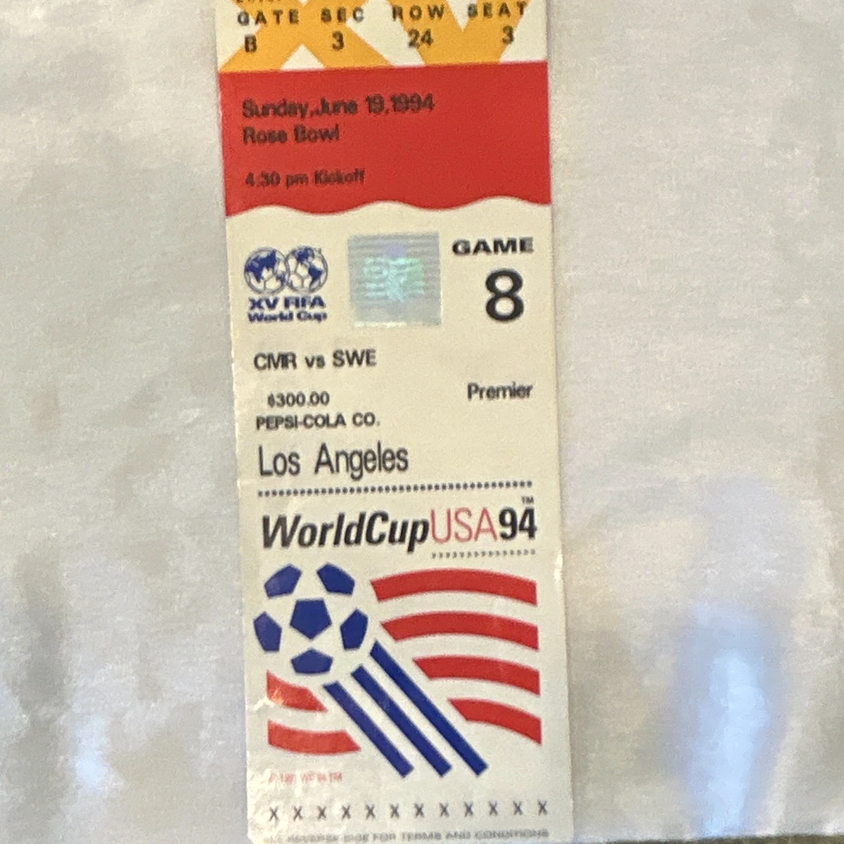 Soccer 1994 Vintage Sports Ticket Stubs for sale | eBay