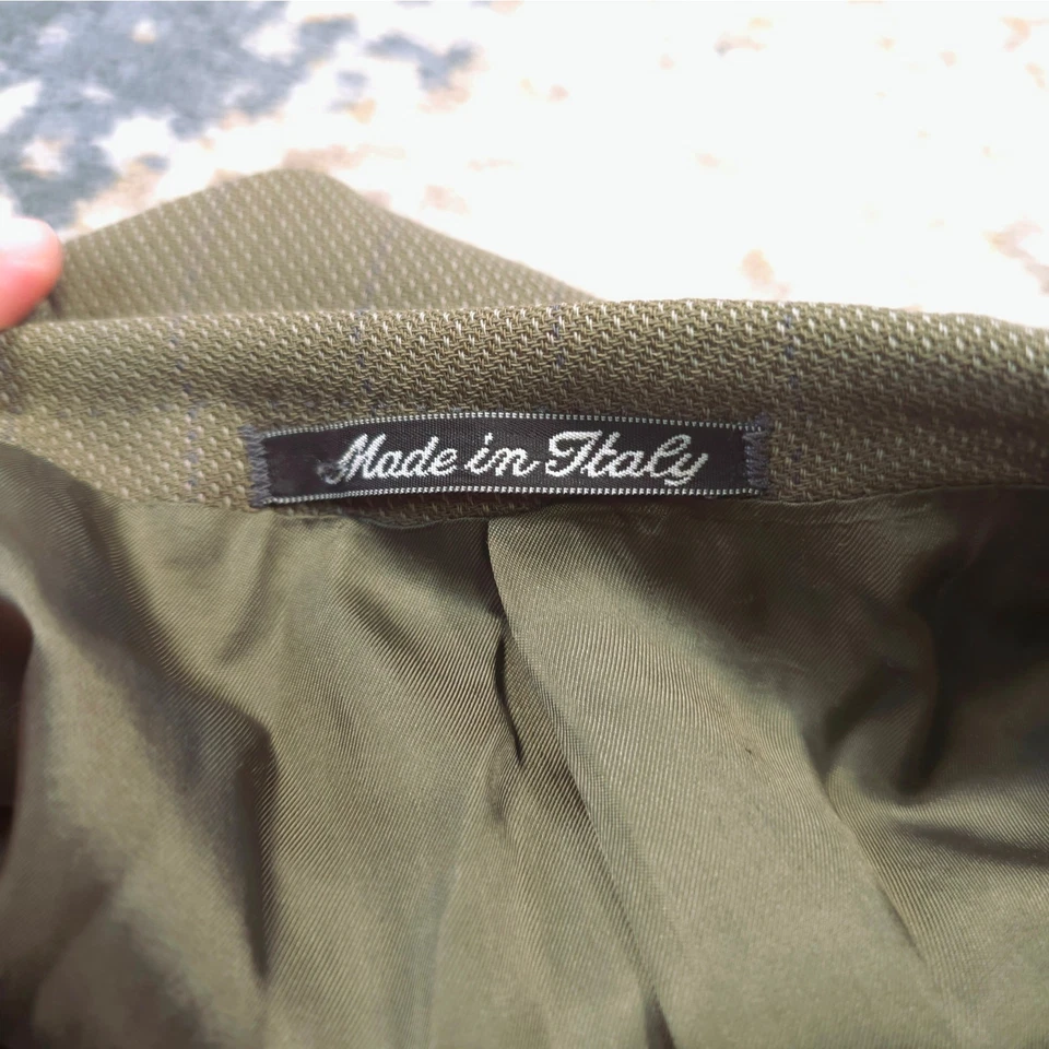 Giorgio Armani Mani Hombre Traje Chaqueta Deportiva Talla 46 Verde Oliva Pura Lana Nueva Foto 3 de 4