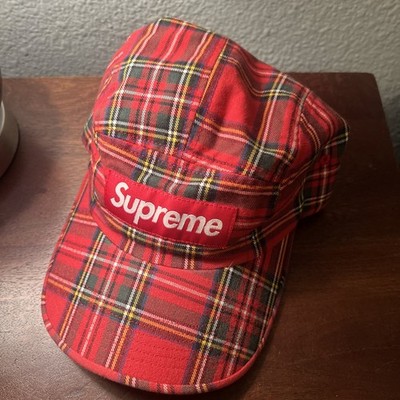 Supreme Washed Chino Twill Camp Cap Red Plaid | eBay