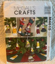 McCall's Snowman Christmas Skirt Stocking Ornament Sewing Pattern M4615 - Uncut