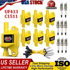 8* Ignition Coil+Spark Plug+Wire set For Cadillac Chevy Silverado 1500 GMC UF413