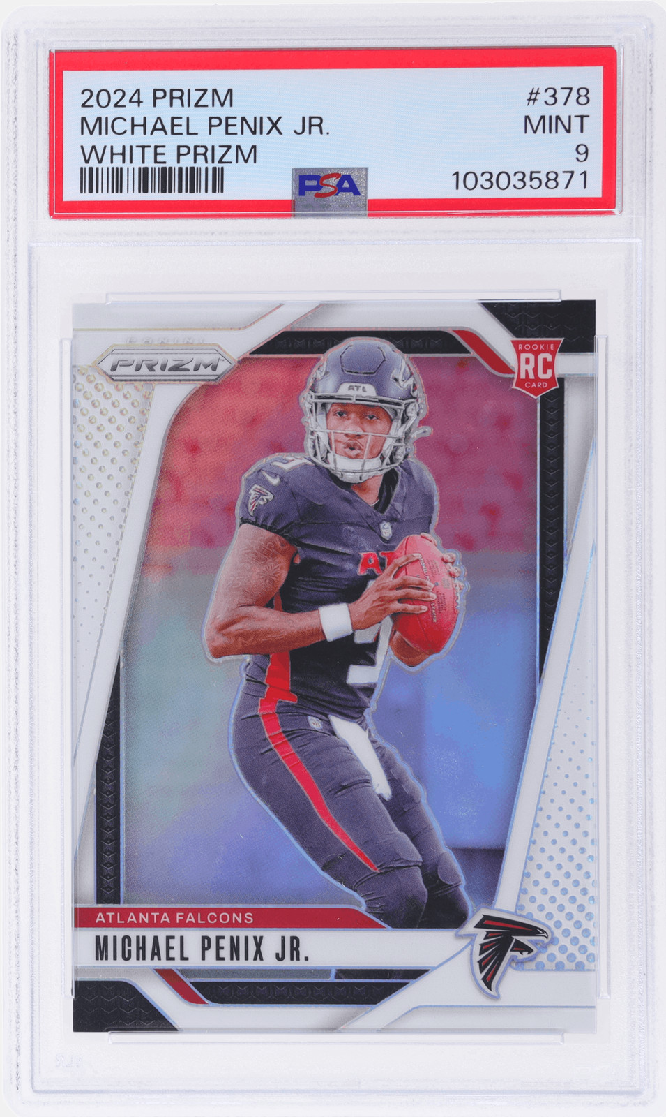 2024 Panini Prizm Michael Penix Jr. White Prizm #378 /35 PSA 9