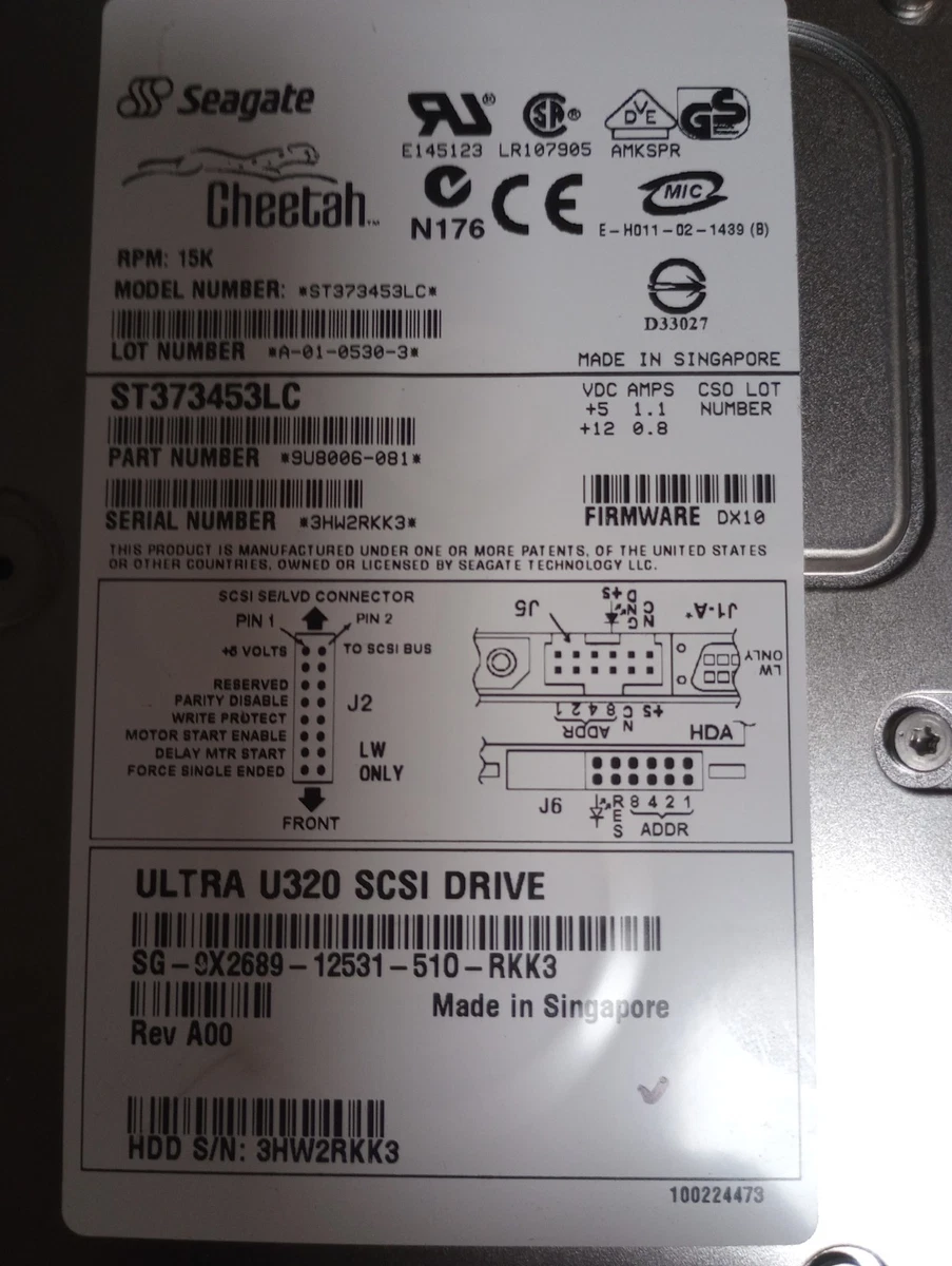Ultra - 320 SCSI Internal Hard Disk Drives 73 GB Storage Capacity