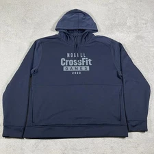 NOBULL Hoodie Mens 2XL Blue Pullover Sweater Fleece Gym Athletic