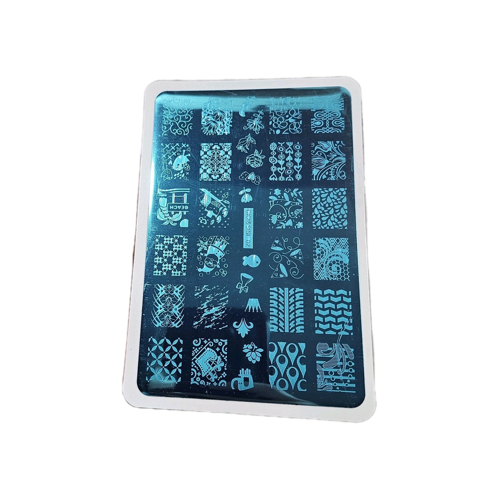 Discontinued Cici & Sisi Nail Art Stamping Plates Booklet, 6 Metal Plates