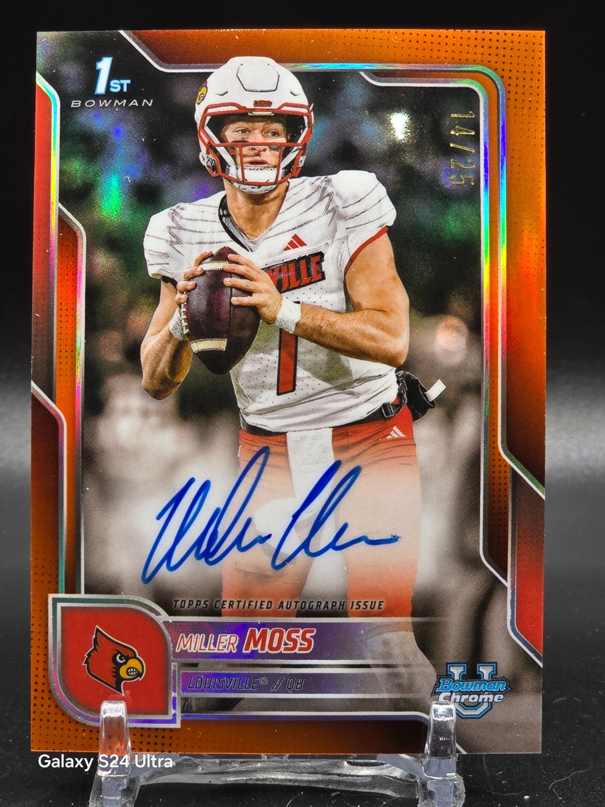 2025 Bowman U Chrome Prospect Auto Miller Moss #BCA-MMO Orange Refractor /25