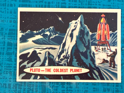 1957 Topps Target Moon Blue Backs.  # 86 Pluto-The Coldest Planet  MINT