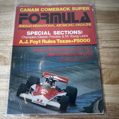 SUPER FORMULA Magazine Nov 1976 James Hunt World Championship F1 CanAm