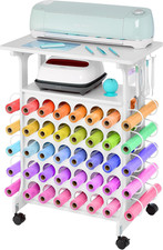 For Cricut Machine Storage Cart Mobile Craft Organizer with 40-Roll Vinyl Holder
