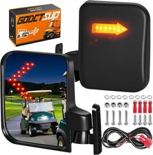 Golf Cart Rear View Mirrors, Folding Golf Cart Side Mirrors with Turn Signal Lig