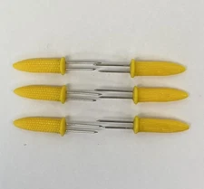 Vintage Corn On The Cob Skewer/Holder Set Of 6 - New Unused