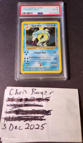 Pokémon TCG Gyarados #6/102 Base Set Unlimited, Holographic, Graded PSA 4, VG-EX