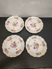 Lot Of 4 Vintage Schumann Bavaria Empress Dresden Flower Plates 8" 