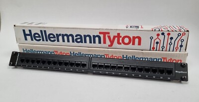 2x HellermannTyton 1/2408-NMB-HD/BK Port Cat5e Punch Down Patch Panel