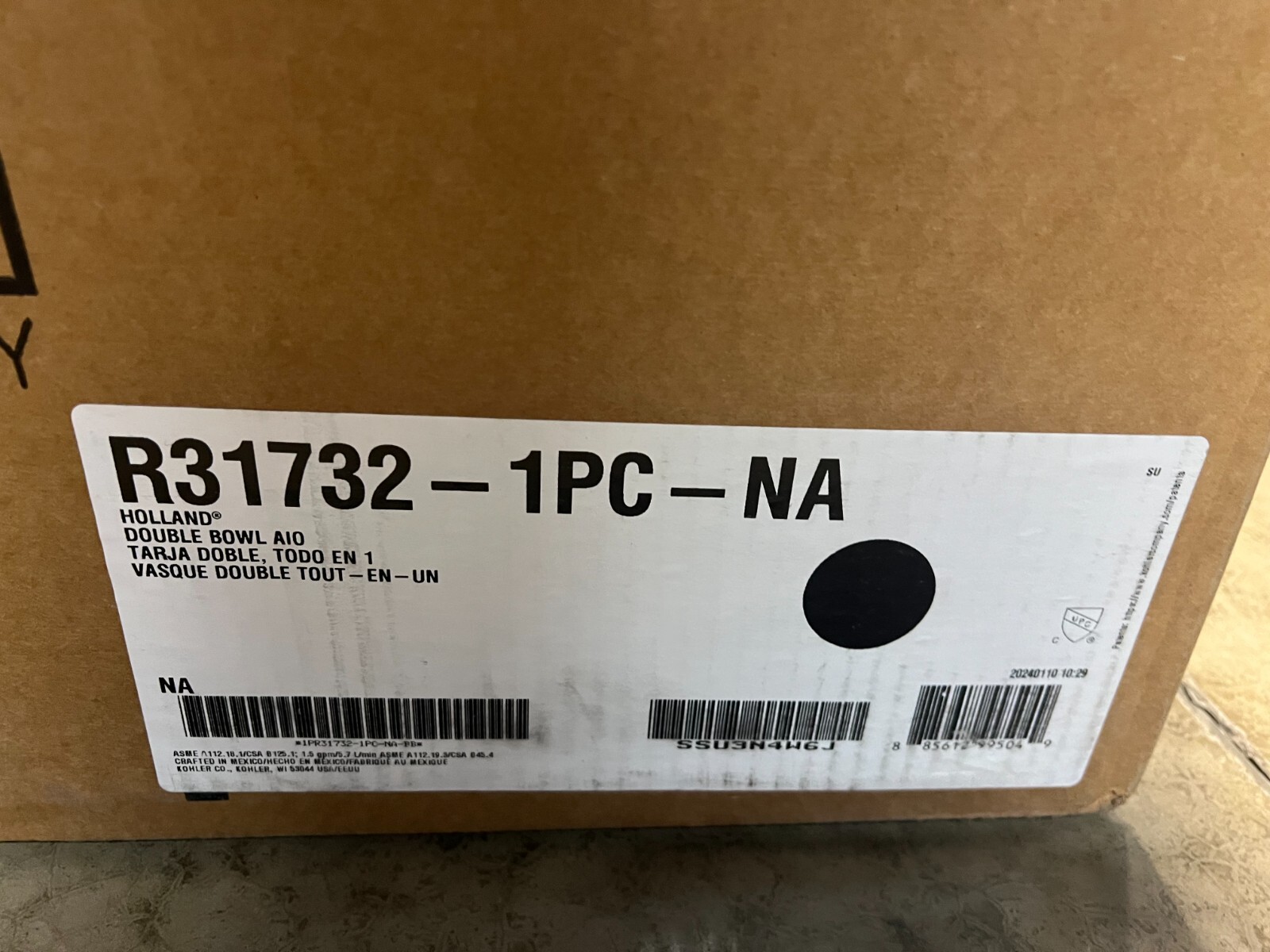 Sterling Holland Drop-in 33-in x 22-in Stainless Steel Double Bowl 18 Gauge KIt