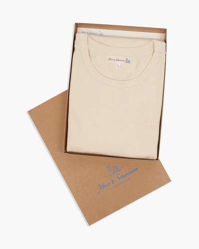 Merz b. Schwanen Good Originals 215 7.2oz Classic Fit Loopwheeled Tee - Nature - Picture 7 of 17