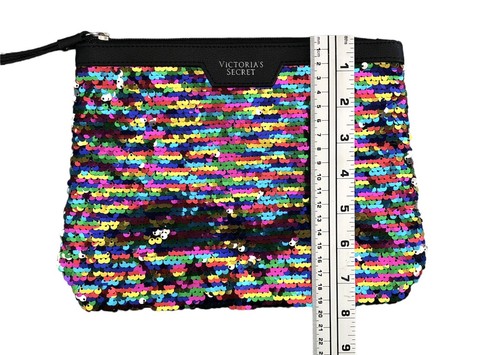 Victorias Secret Black Tote Bag Faux Leather Rainbow Tassel 22x13 NWT MSRP $99 - Picture 10 of 11