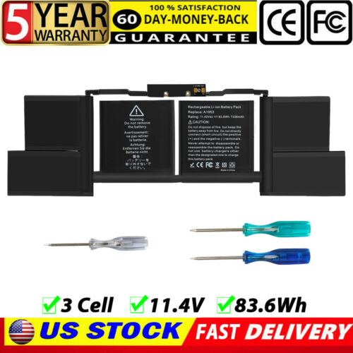 A1953 Battery for Apple MacBook Pro 15 Inch A1990 Mid 2018 2019 EMC 3215 3359