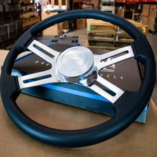 18" Black Polyurethane Steering Wheel with Smooth Horn for Freightliner 96-06