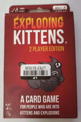 Exploding Kittens Original 2 Player Edition Hilarious Games for Family - Sealed