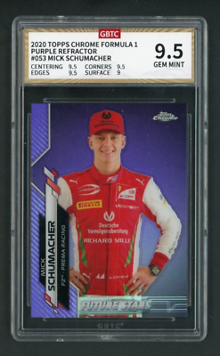 2020 MICK SCHUMACHER 074/399 TOPPS CHROME F2 PREMA RACING GBTC 9.5