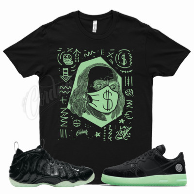 Black BF T Shirt for N Foamposite Air Force 1 Dunk React All Star Glow
