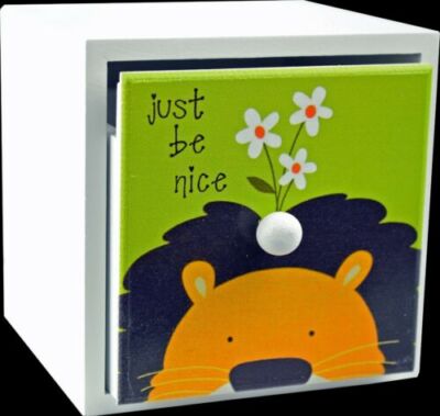 NEU JUST BE NICE LÖWE EINZELNE SCHUBLADE AUFBEWAHRUNGSBOX ORGANISER GESCHENKSCHRANK SCHLAFZIMMER