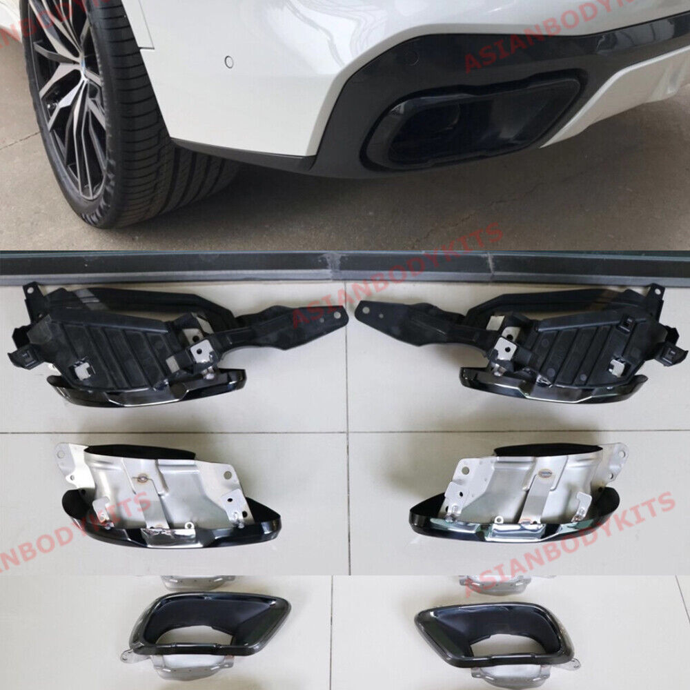 BLACK EXHAUST TIPS MUFFLER TAIL PIPES for BMW X5 G05 2019+ M Tech