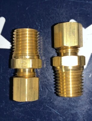 MERIT-BRASS 2X Merit 1/4” Male NPT X 5/16” Compression Fitting 1/4”MNPT X 5/16”COMP BRASS