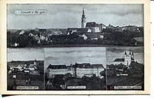 Slovenia Lenart v Slovenskih Goricah c. 1962 quadruple vignette sepia postcard