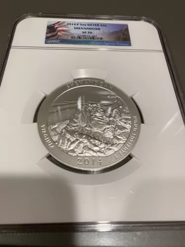 2014 P 5 OZ SILVER 25C SHENANDOAH NGC SP 70