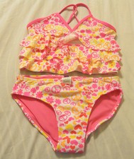 Op Girls SwimSuit Triple Tier Camikini Set Swimwear Medium 7-8