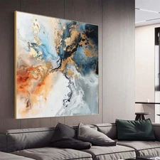 Abstract Canvas Painting Oil Painting Abstract  Abstract Wall Art Yellow