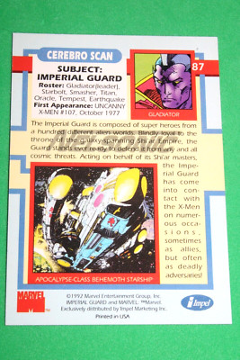 1992 X-MEN SERIES 1 PROMO IMPERIAL GUARD #87 NELSONIC PARALLEL INSERT CARD