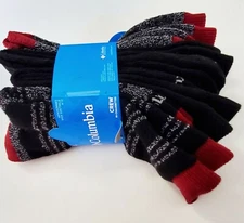 Columbia Mens 4 Pk Moisture Control Boot Socks Multi Sz 10-13 - New
