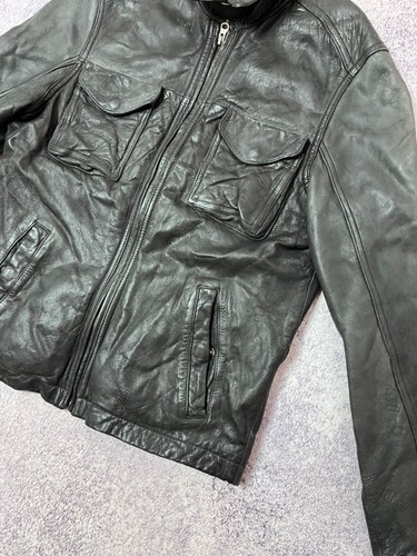 Vintage Men's leather jacket Cap size S Y2K Casual 1990 - Picture 4 of 17