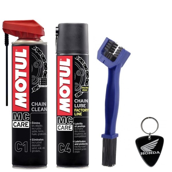 Motul C4 KettenöL Set + C1 Kettenreiniger + BüRste-image