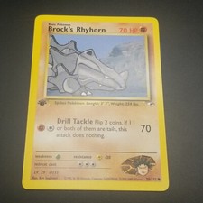 brock's rhyhorn pokemon card value Brock S 1st Edition 70 Prices All cards will be carefully packed for safe transit Pokemon Card Brock's Rhyhorn Rhydon